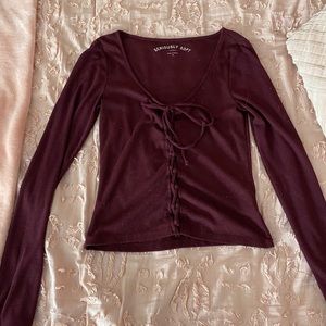 ribbed long sleeve crop top